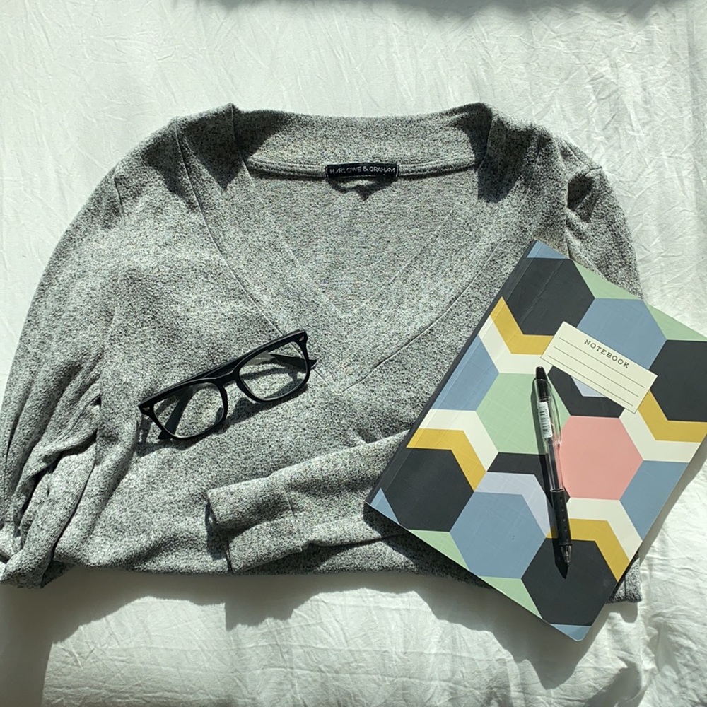 Harlow and graham grey long sleeve sweater
